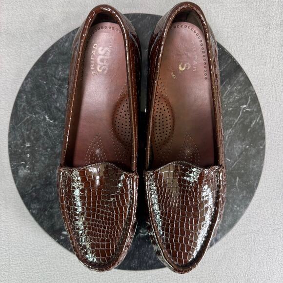 SAS Simplify Slip On Loafer Brown Croc Leather Upper Women’s Size 9M US - Picture 6 of 9